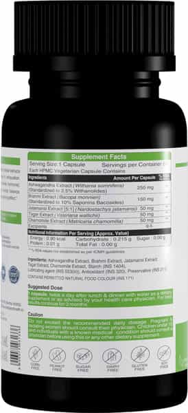 Herbs & Health - Stress Management|Relieves Stress Anxiety & Exhaustion|60 Capsules
