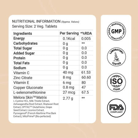 Melora Skin Melasma Tablets | Oral Supplement For Pigmentation & Dark Spots - 30N
