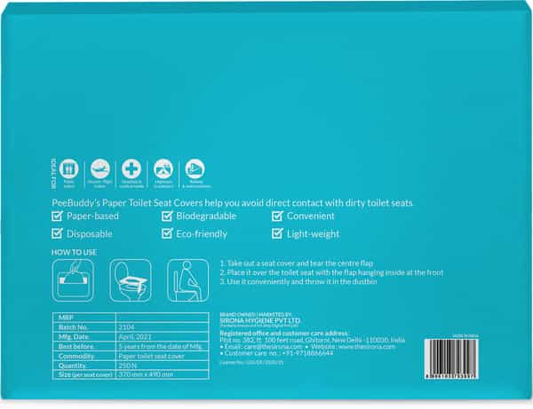 Peebuddy Disposable Toilet Seat Cover Dispenser - 250 Sheets