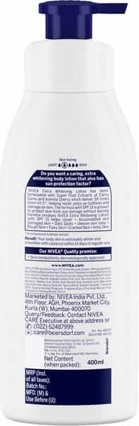 Nivea Extra Whitening Cell Repair Spf 15 Body Lotion - 400 Ml