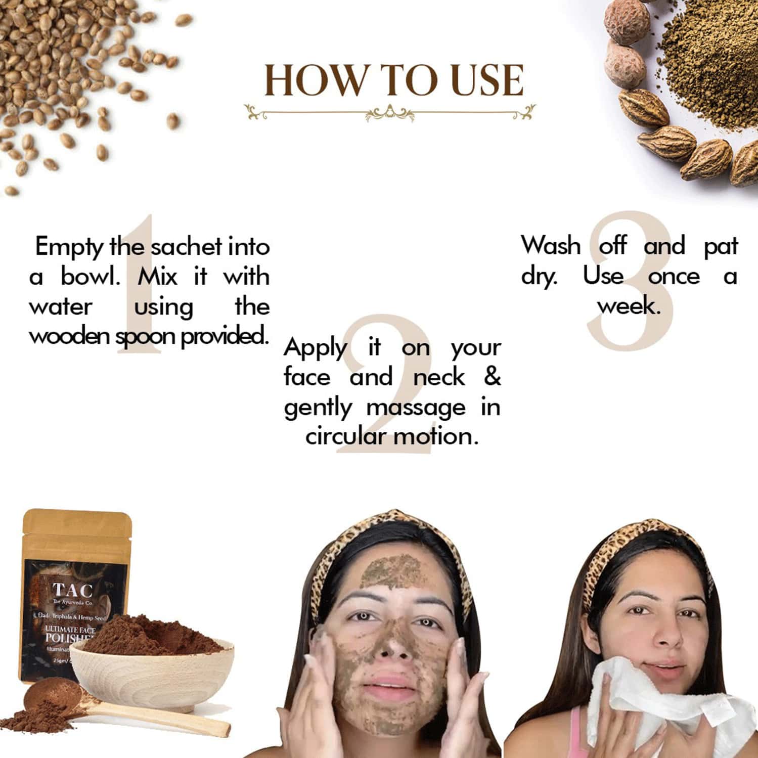 Buy TAC THE AYURVEDA CO. 100 NATURAL FACE SCRUB FOR OILY SKIN WITH ELADI TRIPHALA & HEMP SEED