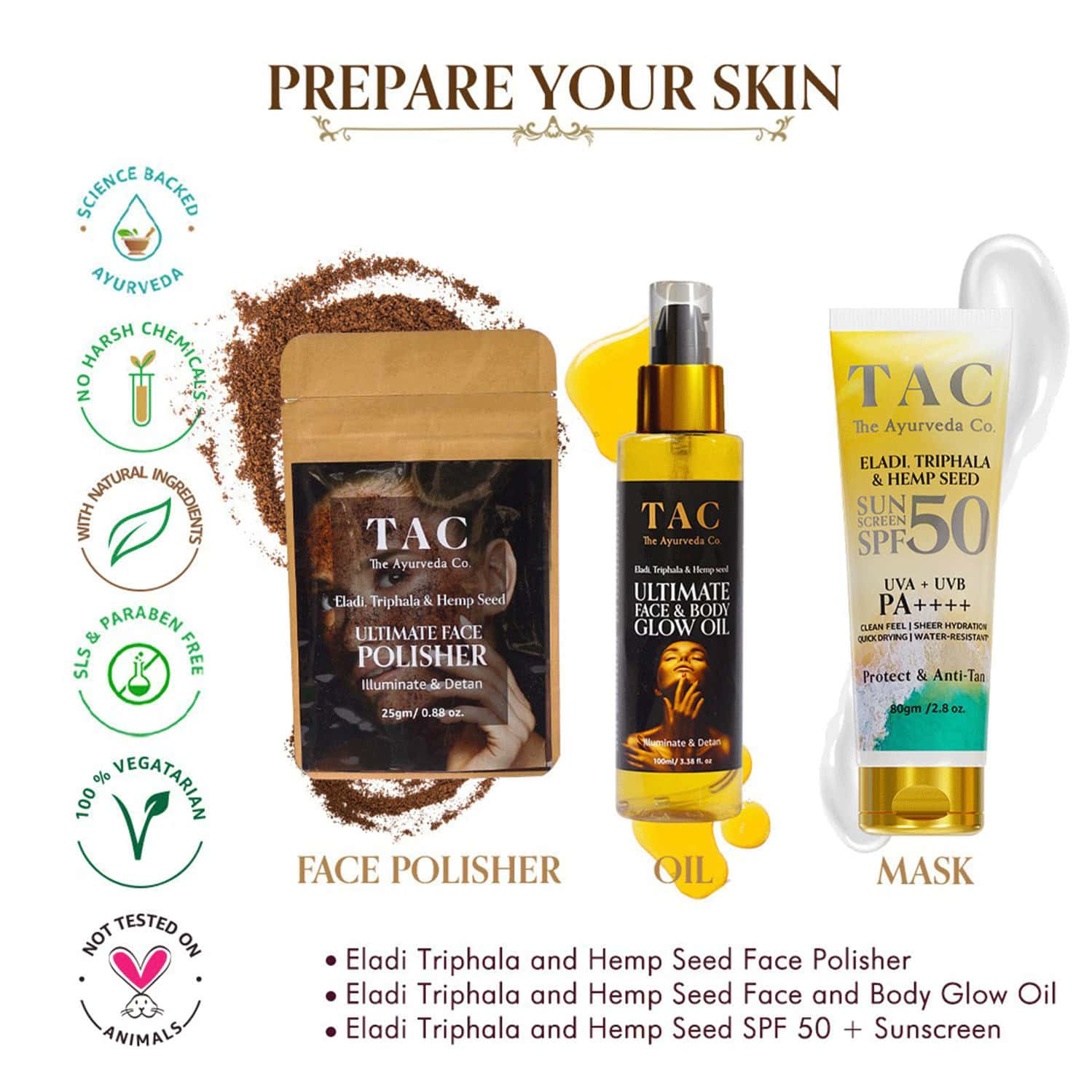Buy TAC THE AYURVEDA CO. 100 NATURAL FACE SCRUB FOR OILY SKIN WITH ELADI TRIPHALA & HEMP SEED