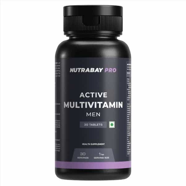 Nutrabay Pro Active Multivitamin For Men - 25 Vitamins & Minerals - 30 Veg Multivitamin Tablet