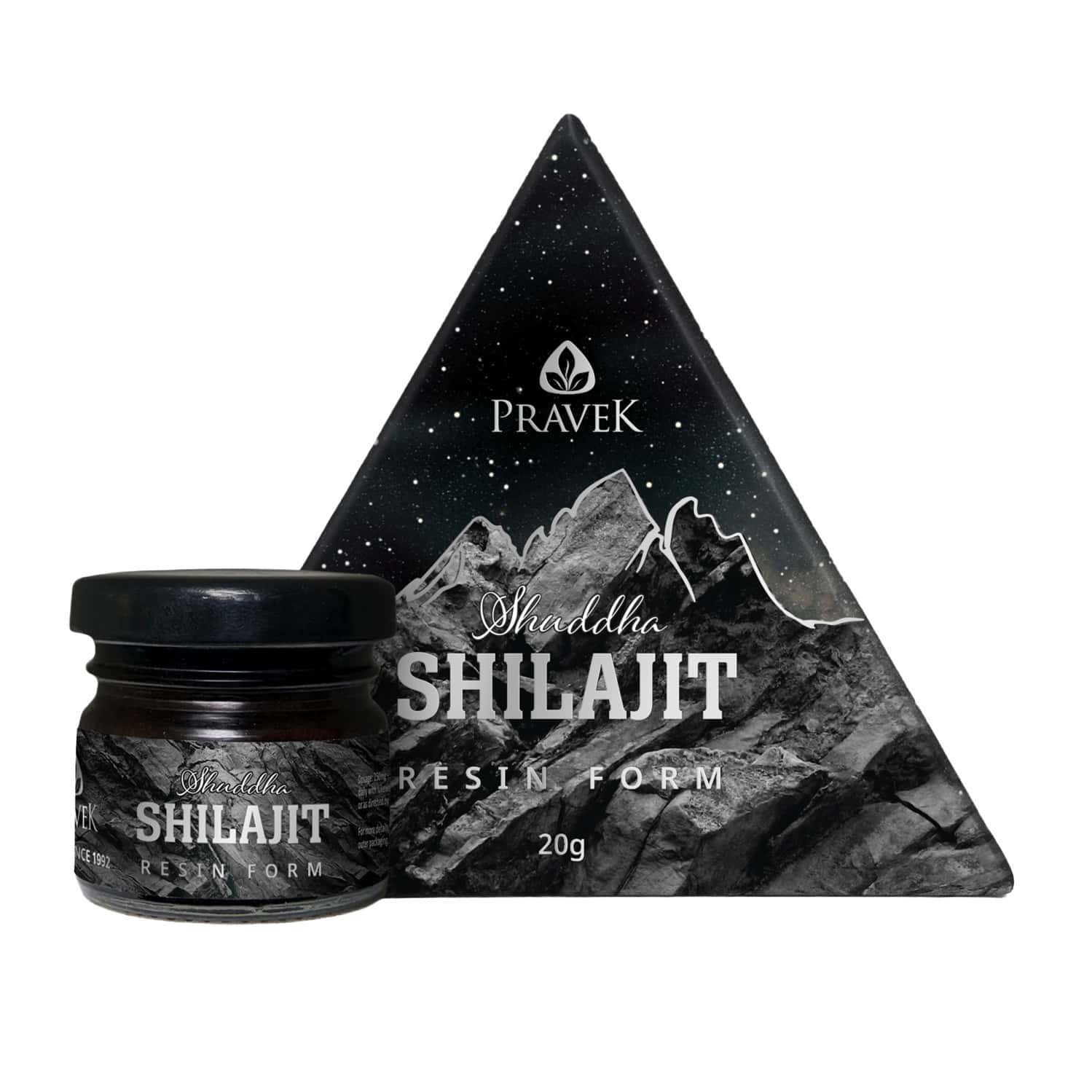 Pravek Shuddha Shilajit/shilajeet Resin Form | 250mg - 500 Mg Per Serving | 20g