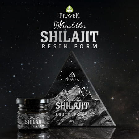 Pravek Shuddha Shilajit/Shilajeet Resin Form | 250mg - 500 Mg Per Serving | 20g