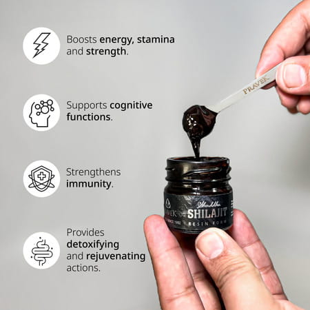 Pravek Shuddha Shilajit/Shilajeet Resin Form | 250mg - 500 Mg Per Serving | 20g