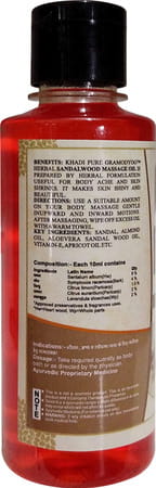 Khadi Pure Herbal Sandalwood Massage Oil - 210ml