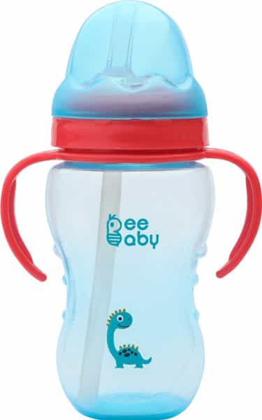 Beebaby No-Spill Flex Straw Sippy/Sipper Cup 240Ml. 8Oz. With Handle. (Blue)