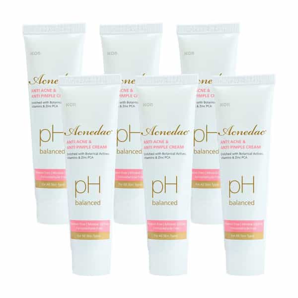 Acnedac Antiacne & Antipimple Cream 25 Gm | Herbs & Zinc Pca | No Paraben (Pack Of 6)