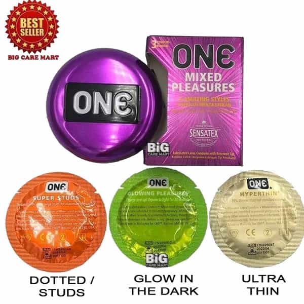 Gizmoswala One Mixed Pleasures Unique Condoms From Usa- Pack Of 3