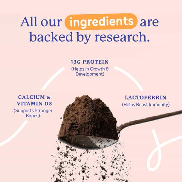 Gritzo Supermilk Growth+ (Formerly Height+) (13+Y Boys) | 13G Protein Powder (Cafe Mocha | 200G)