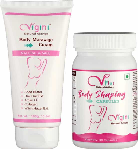 Vigini Breast Bust Body Boobs Size Increase Full 36 Firming Massage Oil Cream 100Ml + 30 Caps.