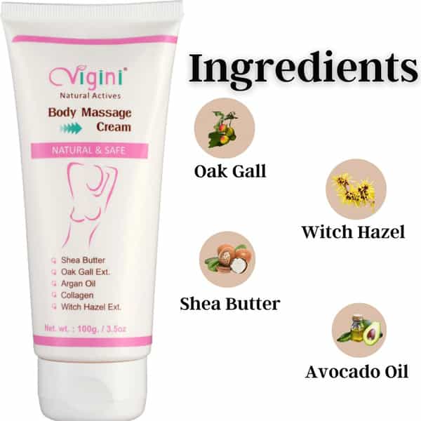 Vigini Breast Bust Body Boobs Size Increase Full 36 Firming Massage Oil Cream 100Ml + 30 Caps.