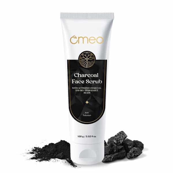 Omeo Charcoal Anti Pollution Face Scrub For Oily To Normal Skin | With Activated Charcoal - 100G