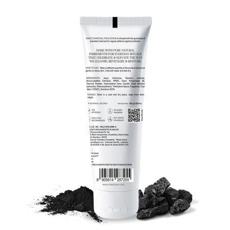 Omeo Charcoal Anti Pollution Face Scrub For Oily To Normal Skin | With Activated Charcoal - 100g