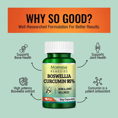 Morpheme Remedies Boswellia Curcumin 95% Bone And Joint Wellness - 60 Veg Capsules