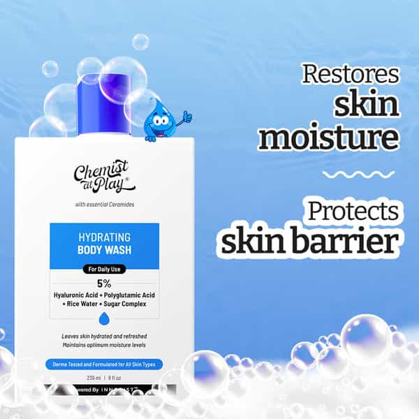 Chemist At Play Hydrating Body Wash | For Intense Hydration | Reduces Flakes & Itchiness | 236Ml
