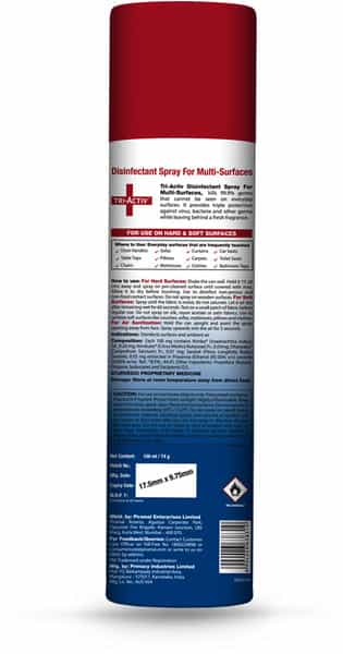 Tri-Activ Disinfectant Spray For Multi-Surfaces 70% Alcohol Based - 500Ml