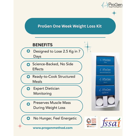 Progen One Week Weight Loss Kit [Complete Meal Package That Helps You Lose 3 Kg In A Week] 1 Kit