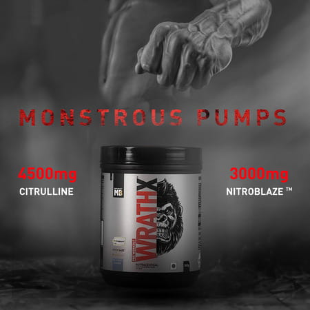 Muscleblaze Pre Workout Wrathx With Creapure ? | Nitroblaze & Bioperine (Cola Frost | 340 G)
