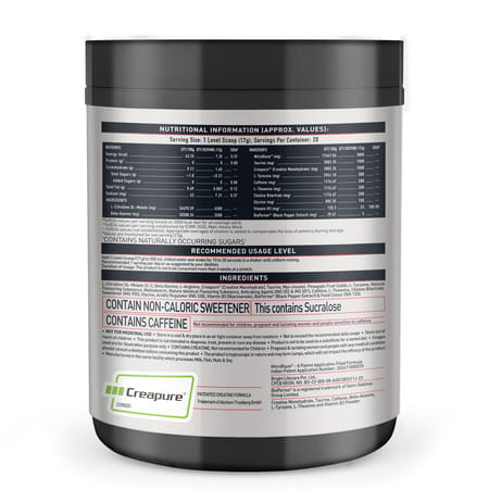 Muscleblaze Pre Workout Wrathx With Creapure ? | Nitroblaze & Bioperine (Cola Frost | 340 G)