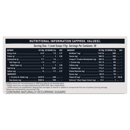 Muscleblaze Pre Workout Wrathx With Creapure ? | Nitroblaze & Bioperine (Cola Frost | 340 G)
