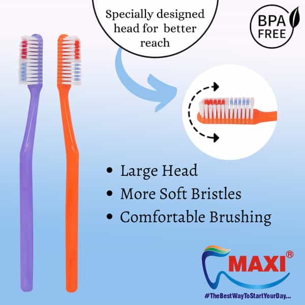 Maxi Angular Soft Toothbrush (Pack Of 12)