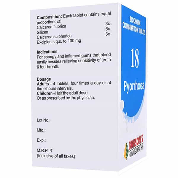 Baksons Homoeopathy Biocombination 18 Tablet 250 No's