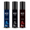 Neud 3-In-1 Perfumed Body Sprays For Men| Long-Lasting Deodorants| No Gas| No Cfc Formula