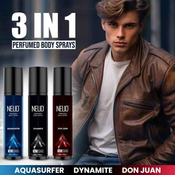 Neud 3-In-1 Perfumed Body Sprays For Men| Long-Lasting Deodorants| No Gas| No Cfc Formula