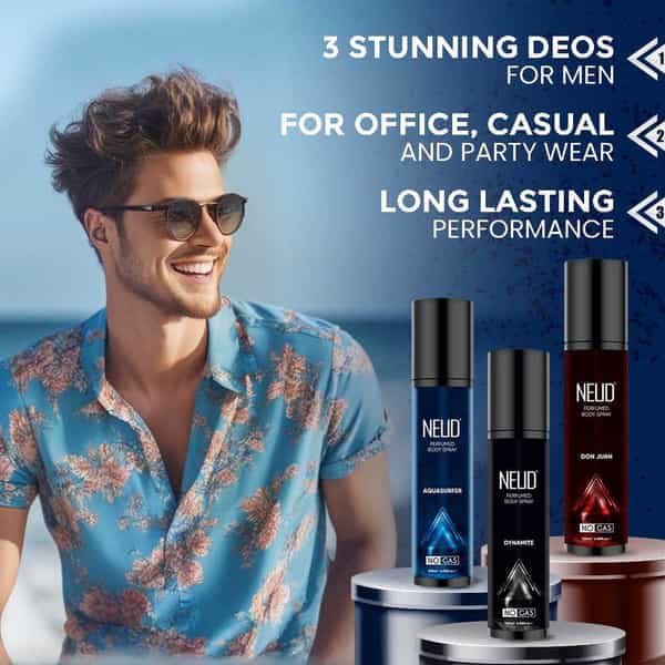Neud 3-In-1 Perfumed Body Sprays For Men| Long-Lasting Deodorants| No Gas| No Cfc Formula