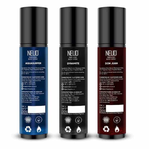 Neud 3-In-1 Perfumed Body Sprays For Men| Long-Lasting Deodorants| No Gas| No Cfc Formula