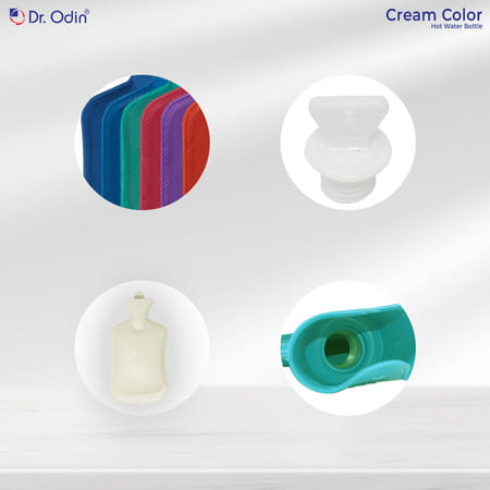 Dr. Odin Hot Water Bag (1.75 Litre) Non Electric Leakproof Hot Water Bottle For Body Pain (Cream)