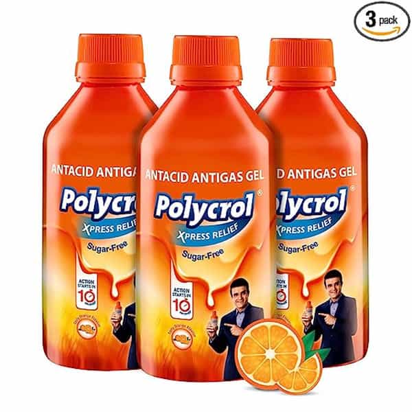 Polycrol Xpress Relief High Anc Antacid Antigas Gel 200Ml X Pack Of 3