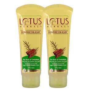 Lotus Herbals Teatreewash Tea Tree & Cinnamon Anti-acne Oil Control Face Wash 100g ( Pack Of 2 )