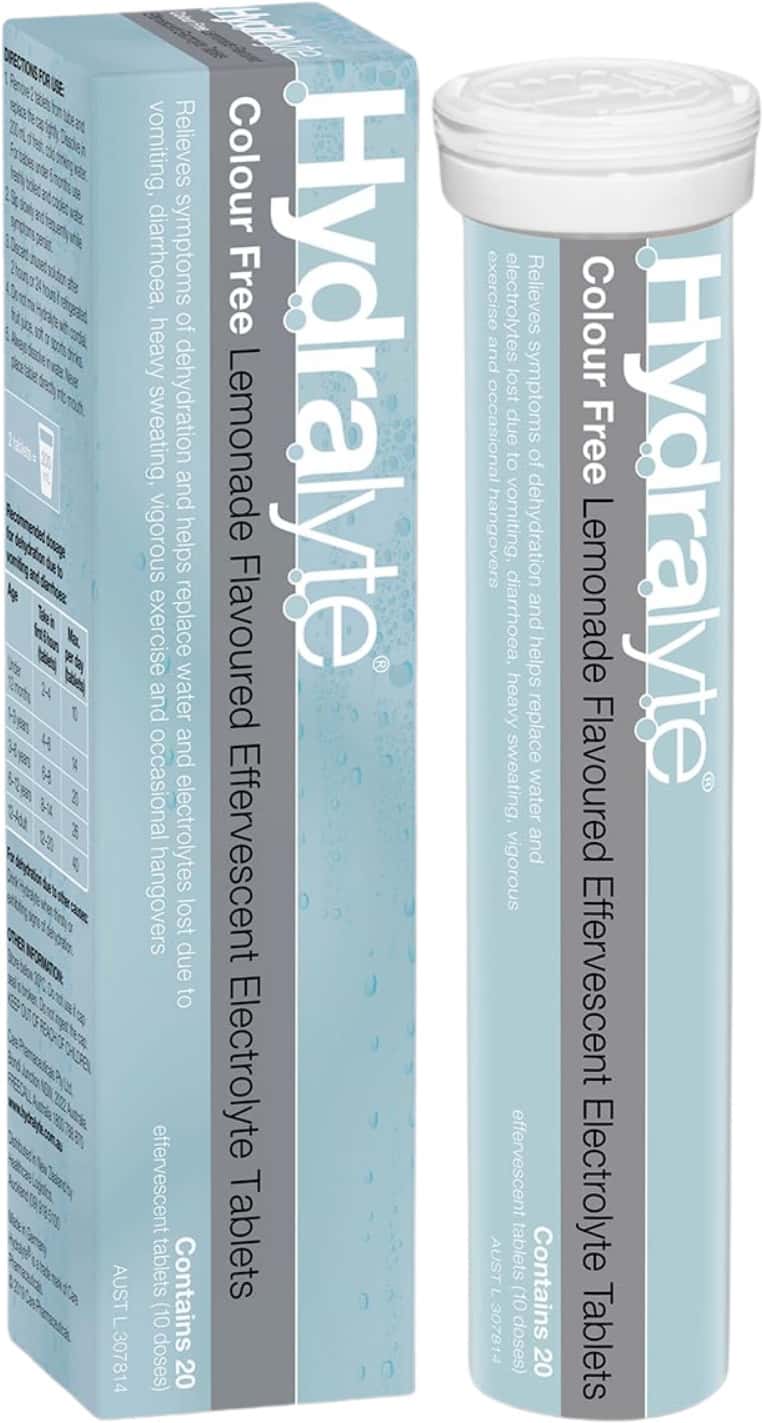 Hydralyte Effervescent Electrolyte Tablets | Adults | Lemonade | 20 Tablets