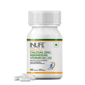 Inlife Calcium Magnesium Zinc With K2 Mk7 For Bone Health - 60 Tablets