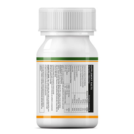Inlife Calcium Magnesium Zinc Vitamin D B12 K2 & Folic Acid Supplement | Bone & Joint Support - 60N