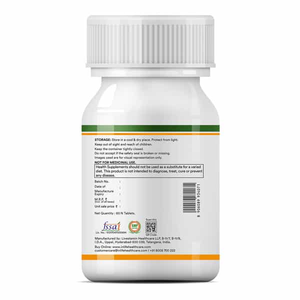 Inlife Calcium Magnesium Zinc Vitamin D B12 K2 & Folic Acid Supplement | Bone & Joint Support - 60N