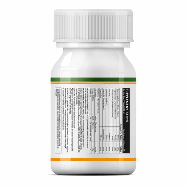 Inlife Calcium Magnesium Zinc Vitamin D B12 K2 & Folic Acid Supplement | Bone & Joint Support - 60N