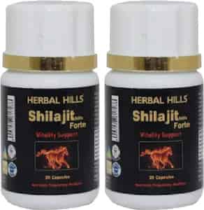 Herbal Hills Shilajit Forte Vitality Support 550mg - 20 Capsules - (pack Of 2)