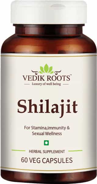 Vedikroots Shilajit 60 Capsules 450 Mg 100% Organic | For Metabolism Immunity And Sexual Wellness