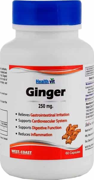Healthvit Ginger Powder 250 Mg -60 Capsules