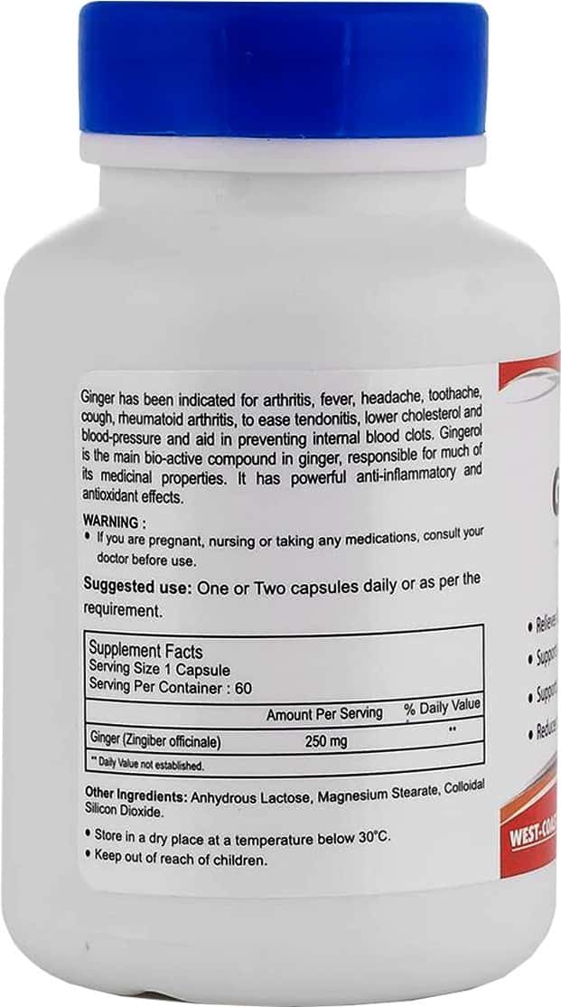 Buy HEALTHVIT GINGER POWDER 250 MG 60 CAPSULES Online & Get Upto 60