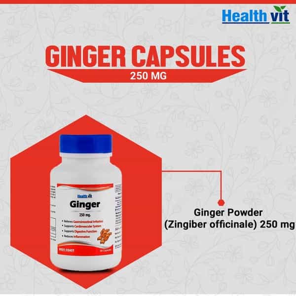 Healthvit Ginger Powder 250 Mg -60 Capsules