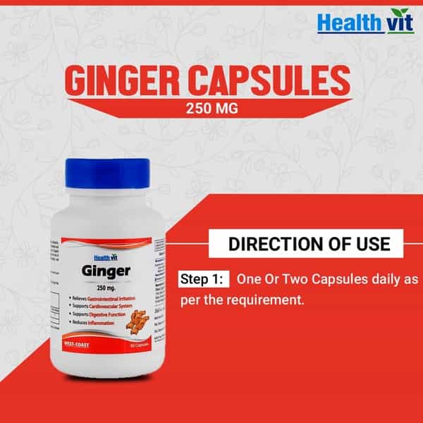 Healthvit Ginger Powder 250 Mg -60 Capsules