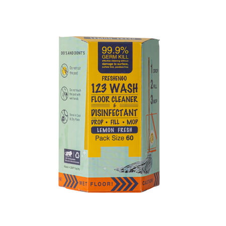 123wash Floor Cleaner And Disinfectant Lemony Fresh (60 Pods)
