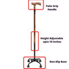 Besafe Forever Walking Stick 4 Leg For Patients | Adjustable | Aluminum | Bronze