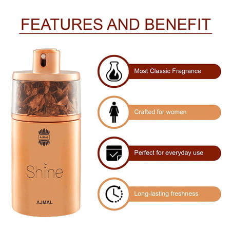 Ajmal Titanium Edp 100ml Perfume For Men And Shine Edp Powdery 75ml Perfume For Women