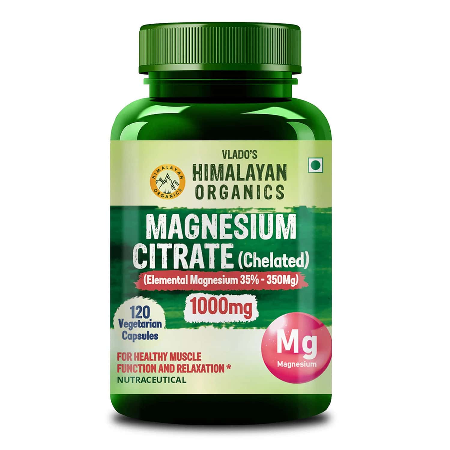 Vlado's Himalayan Organics Magnesium Citrate (chelated) 1000mg | 120 Veg Capsules